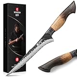 XINZUO 19cm Damaststahl Filetiermesser -67 Schichten Damastmesser...