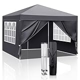 LEADZM Pavillon 3x3m Pop-up Faltpavillon,Wasserdichter,Höhenverstellbar,UV...