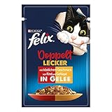 FELIX So gut wie es aussieht Doppelt Lecker Katzenfutter nass in Gelee, mit...