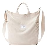KALIDI Damen Handtasche Cord Shopper Schultertasche Casual Umhängetaschen...