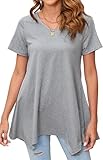 Enmain Tunika Damen Sommer Große Größen Elegant Kurzarm Oberteile V...