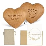 BETESSIN Handschmeichler Herz - Bin Immer bei dir - Holz-Herz im...