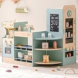 ROBUD Kinder Kaufladen, Einkaufsladen Holz,Lebensmittelgeschäft Spielzeug...