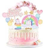 AOTWAN Einhorn Tortendeko Geburtstag, Tortendeko Einhorn Mädchen Neu,...