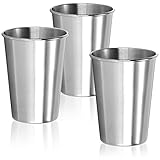 com-four® 3x Edelstahl-Trinkbecher - leichter Becher aus Edelstahl 304 -...