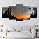 IKDBMUE 5 Panel Bilder Star Wars Todesstern Sonnenuntergang Gerahmte...