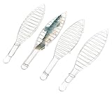 Trend Line Fischbräter 4er-Set Edelstahl 42 cm Fischhalter Fischwender...