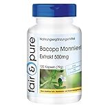 Bacopa Monnieri Extrakt 500mg - Brahmi Kapseln - 20% Bacoside - ohne...