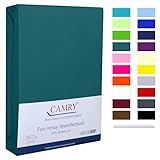 Camry Spannbettlaken Topper 180x200cm Petrol Baumwolle Bettlaken Jersey...
