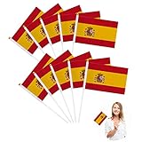 Spanien-Flagge,Spanische Mini-Flagge,10 kleine Handwinkende...