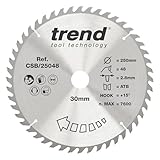 Trend Holz Kreissägeblatt, 250mm Durchmesser, 30mm Bohrung, 48 Zähne, HW,...