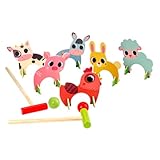 INOOMP 1 Satz Tiere Krocketball Holz Mini Cartoon Krocket Set Krocket...