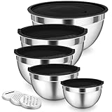 Onader Rührschüssel 5er Set, Edelstahl Schüssel Salatschüssel Sets mit...