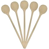 GRILLPLANET 10 Stück Kochlöffel Holz 25 cm rund (Hartholz Buchenholz)...