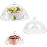 3 Stück Tortenständer Kuchenglocke Patisserie Dome mit Universalglocke,...