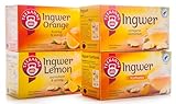 Teekanne Ingwer Tee Mix - Ingwer-Pur, Ingwer-Orange, Ingwer-Zitrone,...