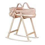 LIINI® Babywiege mit Moseskorb (Mokka) – sanfte Wiegebewegung,...