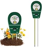 HEEGFF Bodentester, Boden PH-Messer, 3 in 1 Bodenmessgerät Feuchtigkeit,...