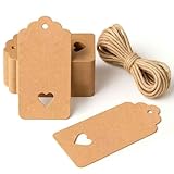 Geschenkanhänger 50 Stück Blanko Braune Papieranhänger mit Schnur 6x 5...