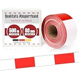 Absperrband 500m x 80 mm Flatterband rot weiß einseitig bedruckt Baustelle...