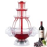 Drepint 3-stufiger Partybrunnen, 4L Trinkbrunnen mit LED Beleuchteter, Saft...