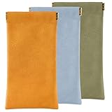 ZBKJYILF Brillenetui Weich Brillentasche Brillen Etui, 3 Stück Leder...