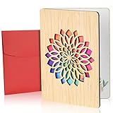 Vicloon Holzkarte aus Bambus, Hochzeitskarten Jahrestag Karten, Holz...