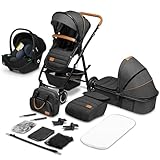 LIONELO Amber Kinderwagen 3 in 1 Kombikinderwagen Set sportlicher Sitz...