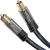 KabelDirekt – TOSLINK-Kabel Nylon-Braiding, optisches Audiokabel – 1,5...