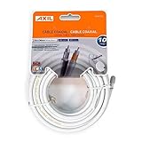 Velocraze Koaxialkabel – 10 m, weißes Kabel, Typ 19 VATC, ideal für TV-...