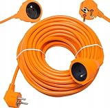Stabiles Orange Verlängerungskabel 50m - 3x2,5mm² - Für Garten,...