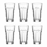 LUXENTU Longdrinkgläser mit personalisierter Gravur, 340 ml,...