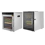 Dörrautomat Edelstahl, Dörrgerät Temperaturregler von 30-90℃, 800W 24H...