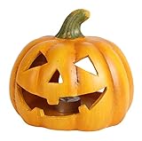Kürbis Terrakotta Windlicht Halloween Herbst Herbstdeko 17cm