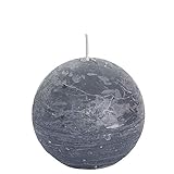 Spaas 6 Rustikale geruchlose Kugelkerzen, 80 mm, 24 Stunden, grau