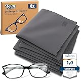 TiefenRein Brillenputztücher Mikrofaser 4X Grau - 20x20cm Extra Weich –...