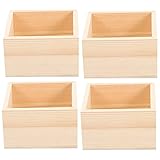 Ciieeo 4 Stück Aufbewahrungsbox aus Holz rustikal Umzugskartons...