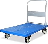 Pritschenwagen, robuster Transportwagen aus Stahl auf Rädern,...