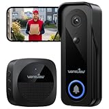 wansview Video Türklingel mit Kamera- 2K Doorbell Camera, Klingel...