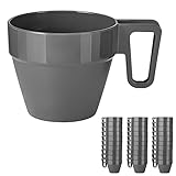 Grizzly Mehrweg Kaffeetassen Set I 30er Set Wiederverwendbares Anthrazit...