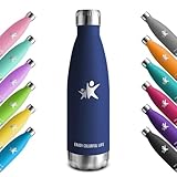 KollyKolla Thermosflasche 500ml, Trinkflasche Edelstahl Kohlensaeure...