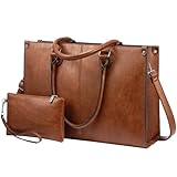 LOVEVOOK Laptoptasche Damen Handtasche Große 15.6 Zoll PU Leder Shopper...