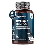 Omega 3-400 Kapseln 1+ Jahr Vorrat-1000mg Fischöl pro Tag - Essentielle...