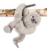 Inware 9322 - Kuscheltier Faultier Fritzi, 40 cm, grau, mit Klettverschluss...