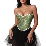 VONMELLI Bustier Korsett Top Spitze Überbrust Shapewear Dessous Cosplay...