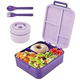 Fyeme 1700ml Brotdose Edelstahl Trennwände Lunchbox mit Auslaufsicher...