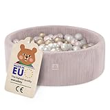 MISIOO Bällebad mit Schaumstoff-Füllung - 90x30cm - 200 Bälle -...