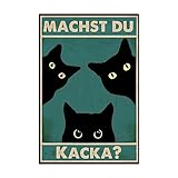 “Machst du Kacka?' Witziges Schwarze Katze Schild - Lustige Badezimmer...