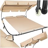 tectake Sonnenliege, Doppelliege, Outdoor Liege für 2 Personen,...