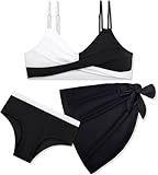 Mädchen-Badeanzüge, Bikini-Set, V-Ausschnitt, gedrehtes Kreuz, Bademode...